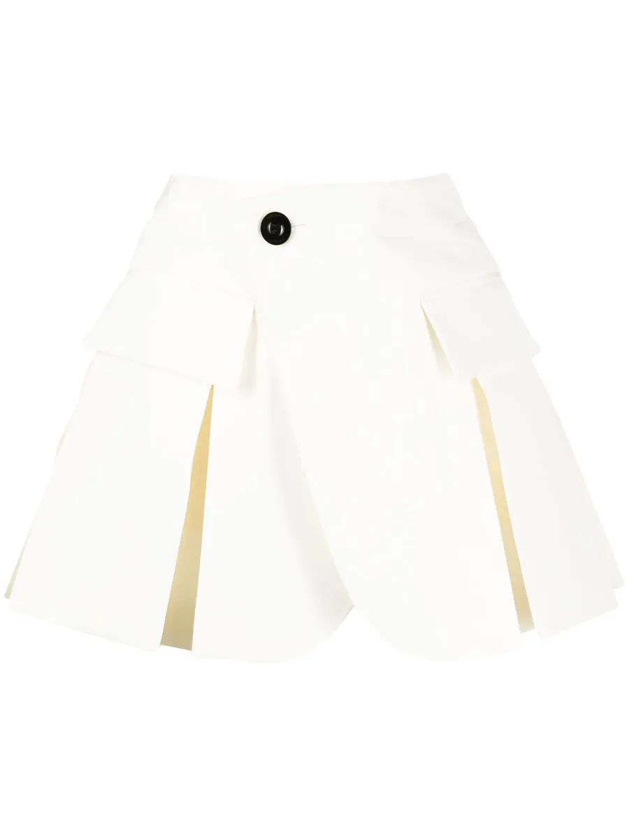 pleated A-line short shorts 1