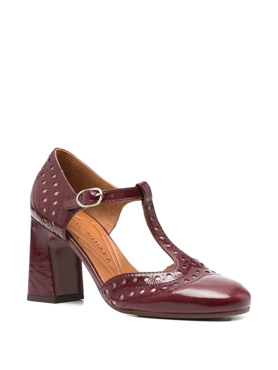 85mm perforated T-bar heeled pumps 4