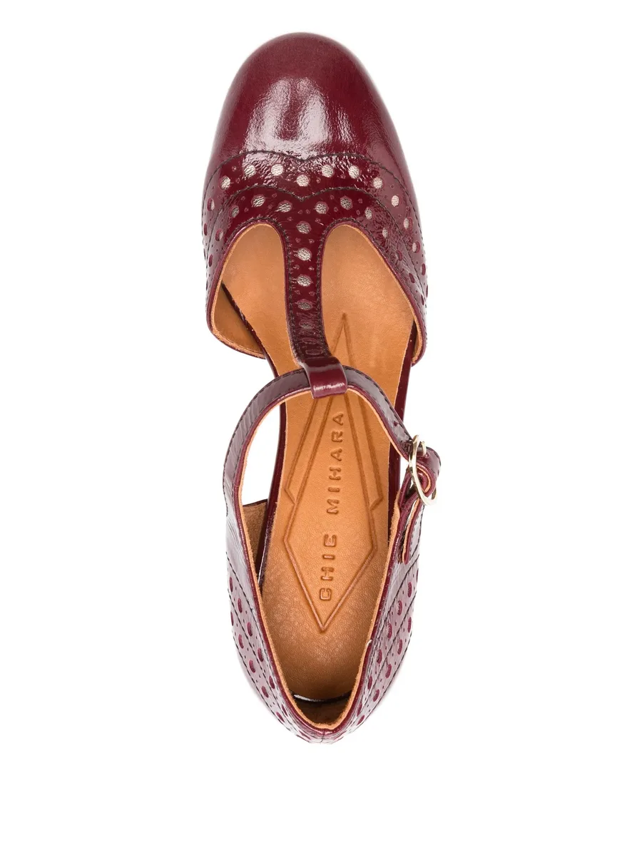 85mm perforated T-bar heeled pumps 8