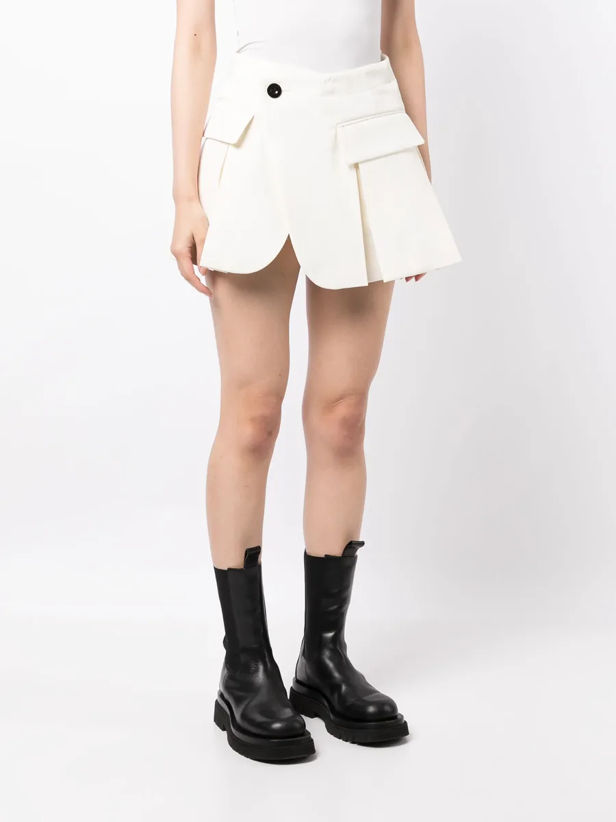 pleated A-line short shorts 5