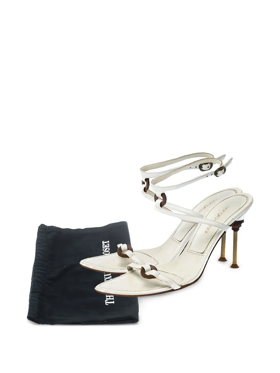 pre-owned 95mm leather sandals 13