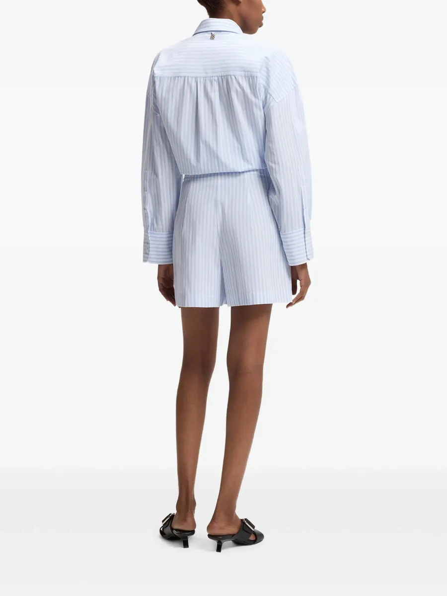 striped pleated shorts 6