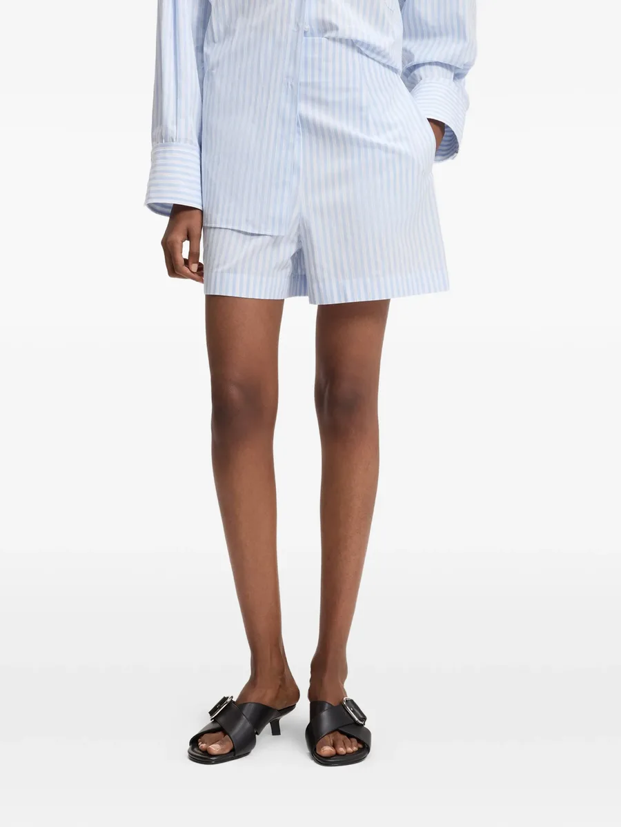 striped pleated shorts 7