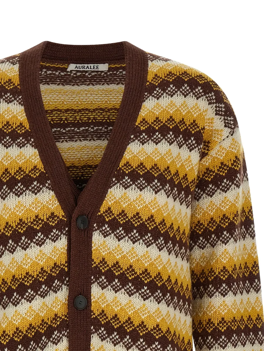 patterned-jacquard cardigan 5