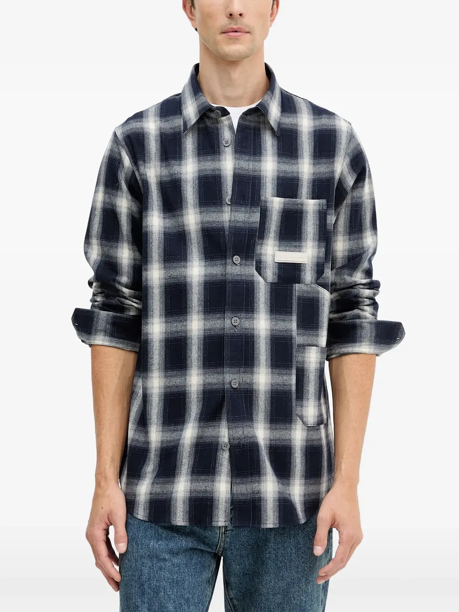 check-pattern pocket shirt 1