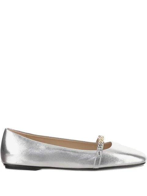 chain-embellished ballet flats