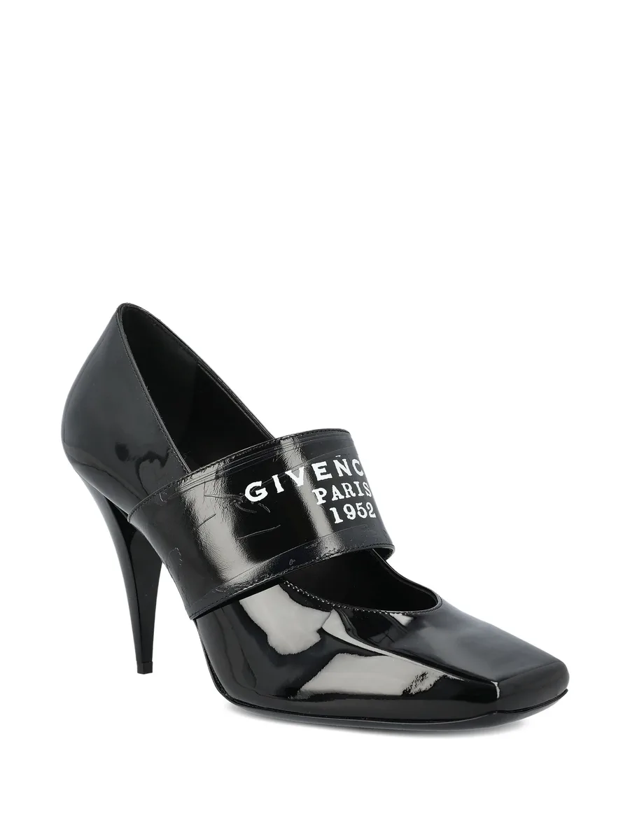 Sliced Square Tape patent leather pumps 4