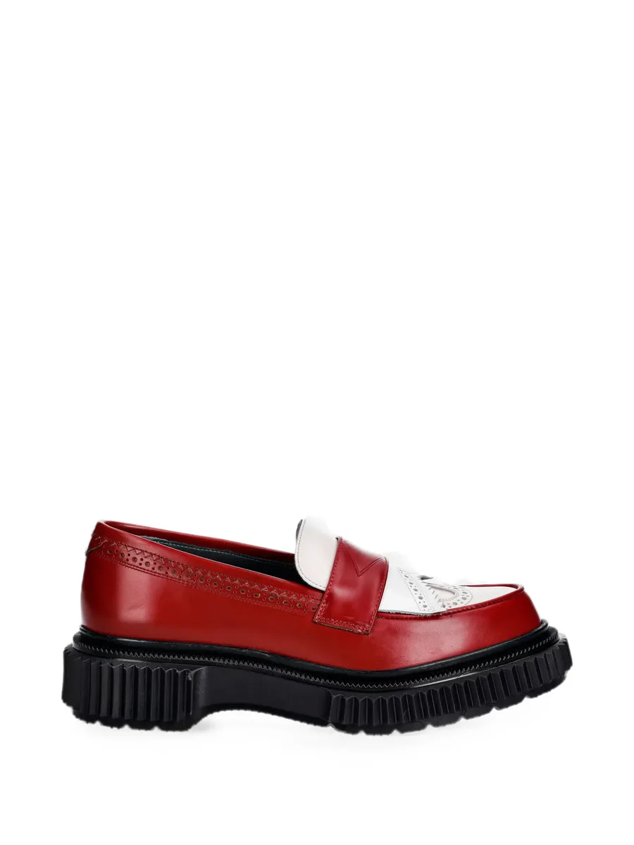 brogue-detail leather loafers 1