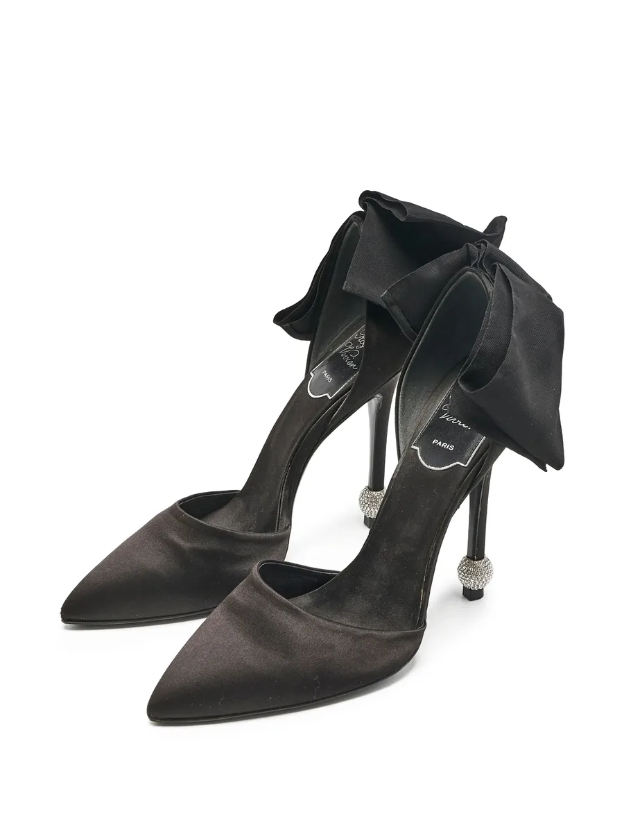 pre-owned 110mm bow-detailed stiletto pumps 5