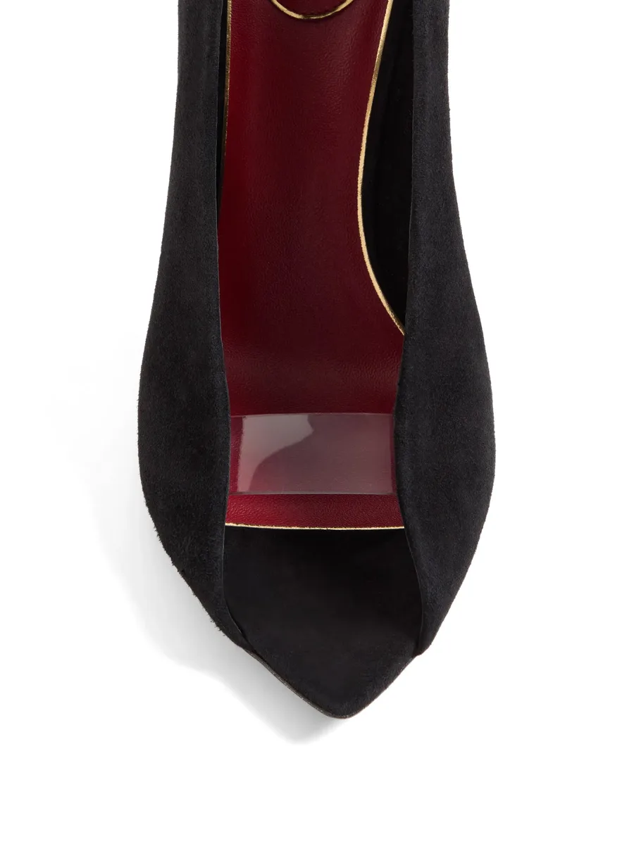 open toe Révélé suede pumps 105mm 9