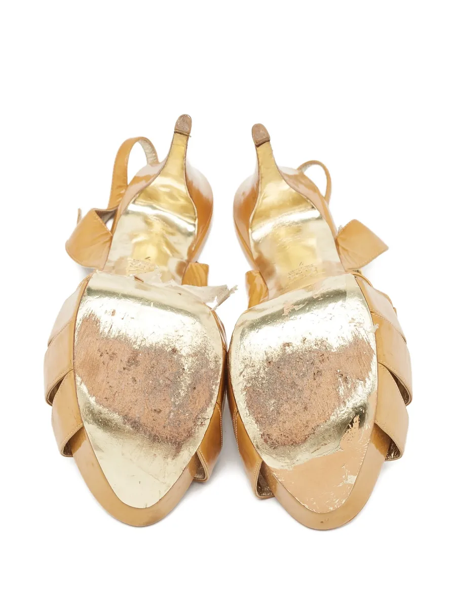 pre-owned 150mm platform cross-strap sandals 10