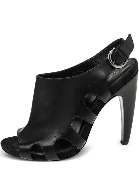 pre-owned 110mm patent leather cutout sandals