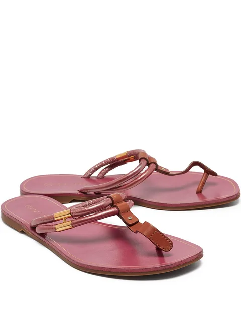 leather T-strap flats