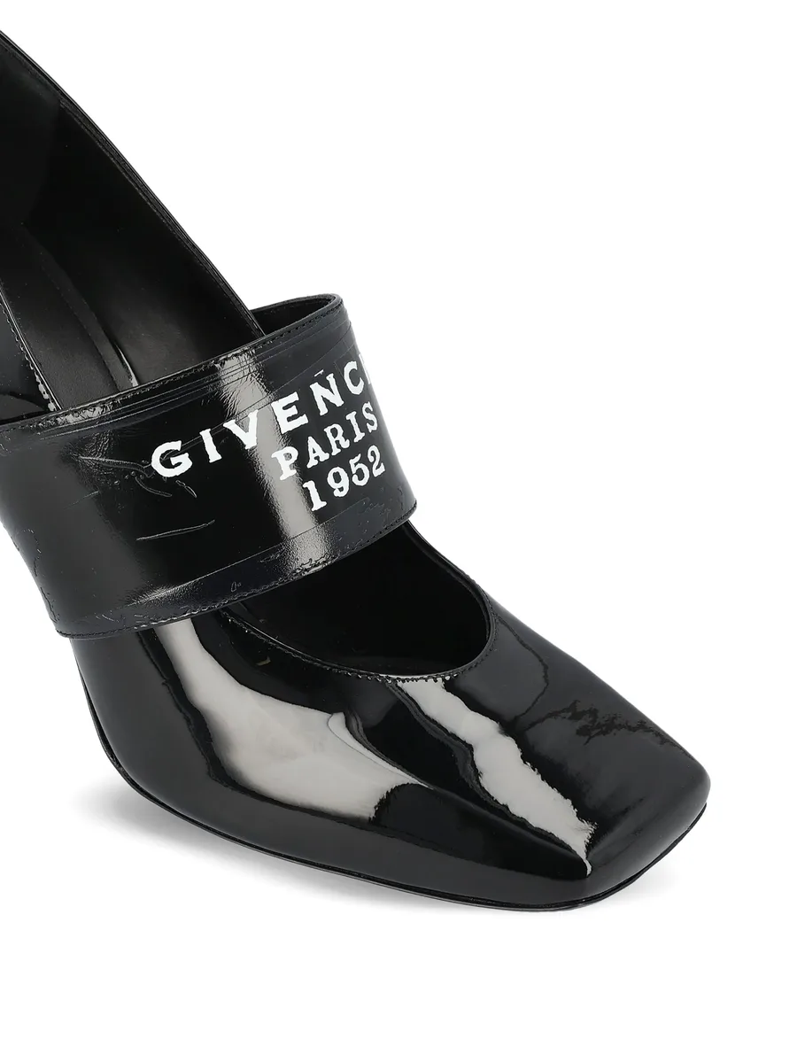 Sliced Square Tape patent leather pumps 6