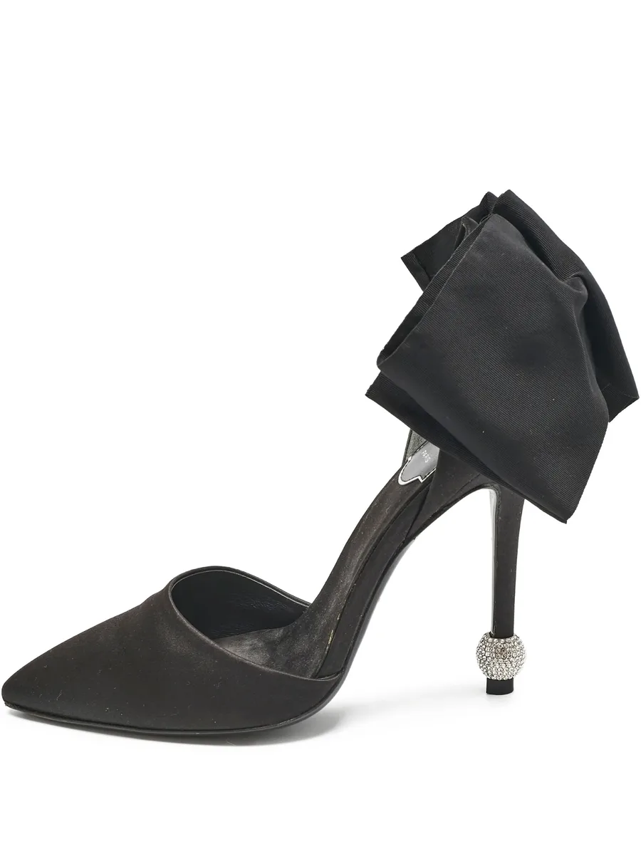 pre-owned 110mm bow-detailed stiletto pumps 1