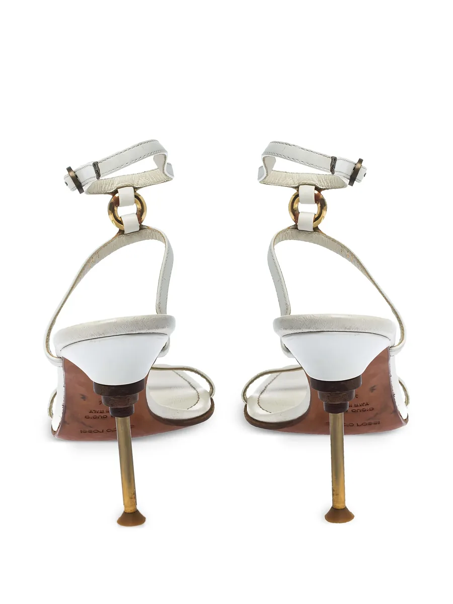 pre-owned 95mm leather sandals 7