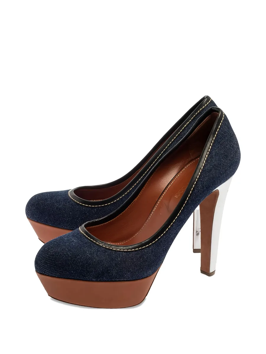 pre-owned 125mm denim pumps 7