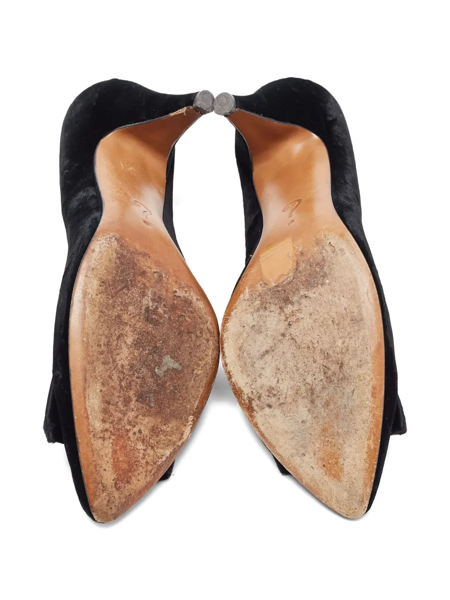 95mm velvet bow-detail pumps 7