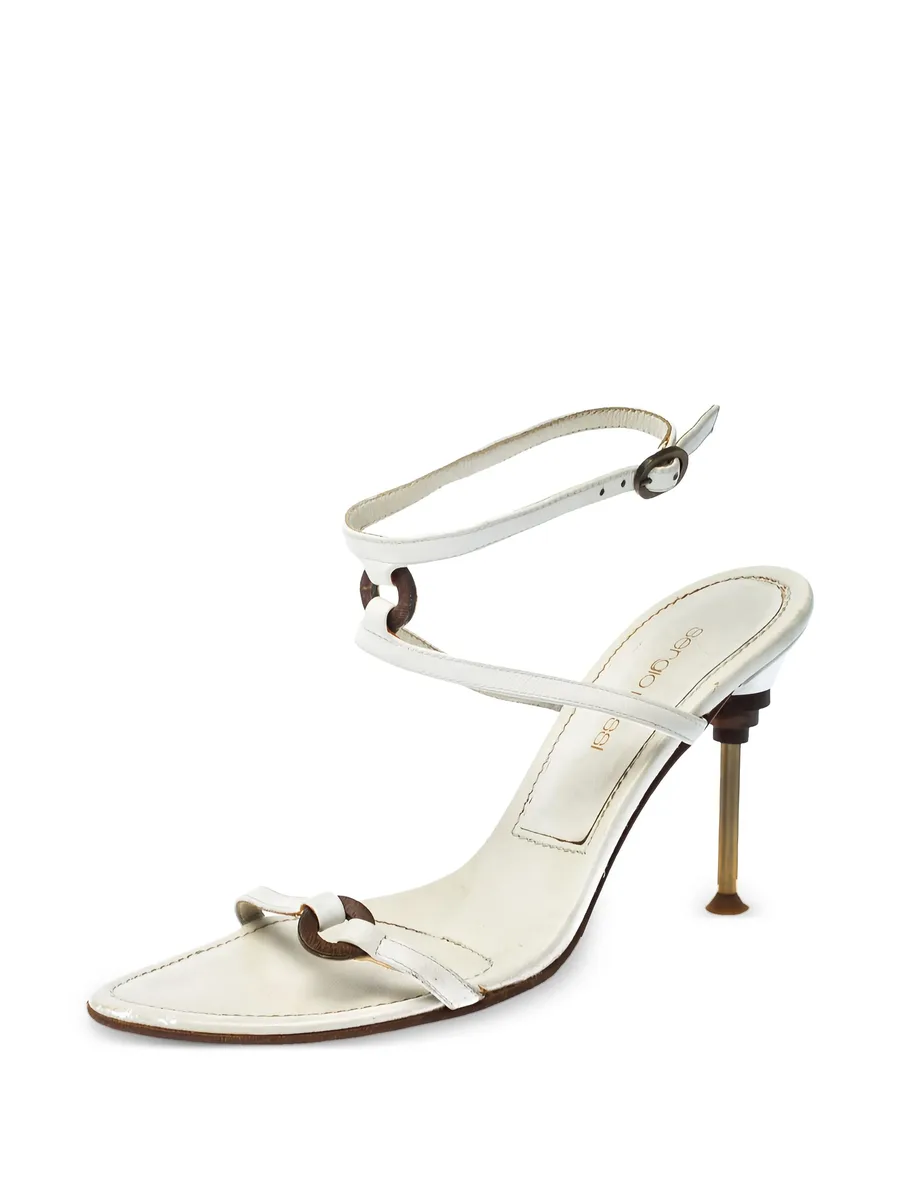 pre-owned 95mm leather sandals 6