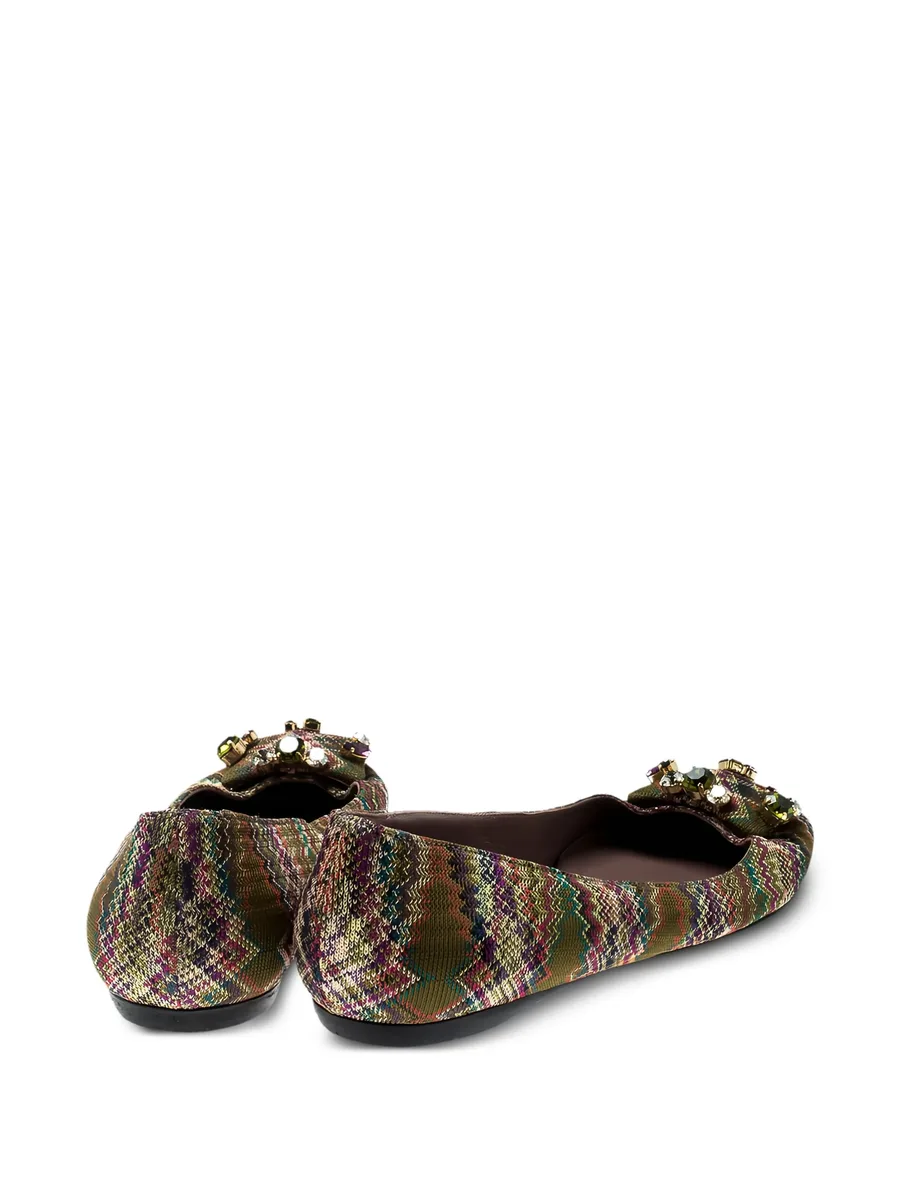 patterned crystal-embellished ballet flats 5