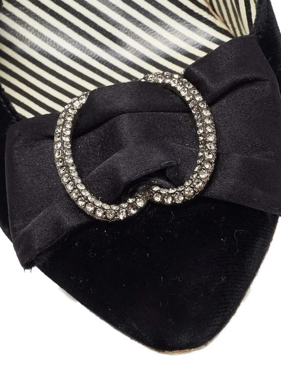 95mm velvet bow-detail pumps 3