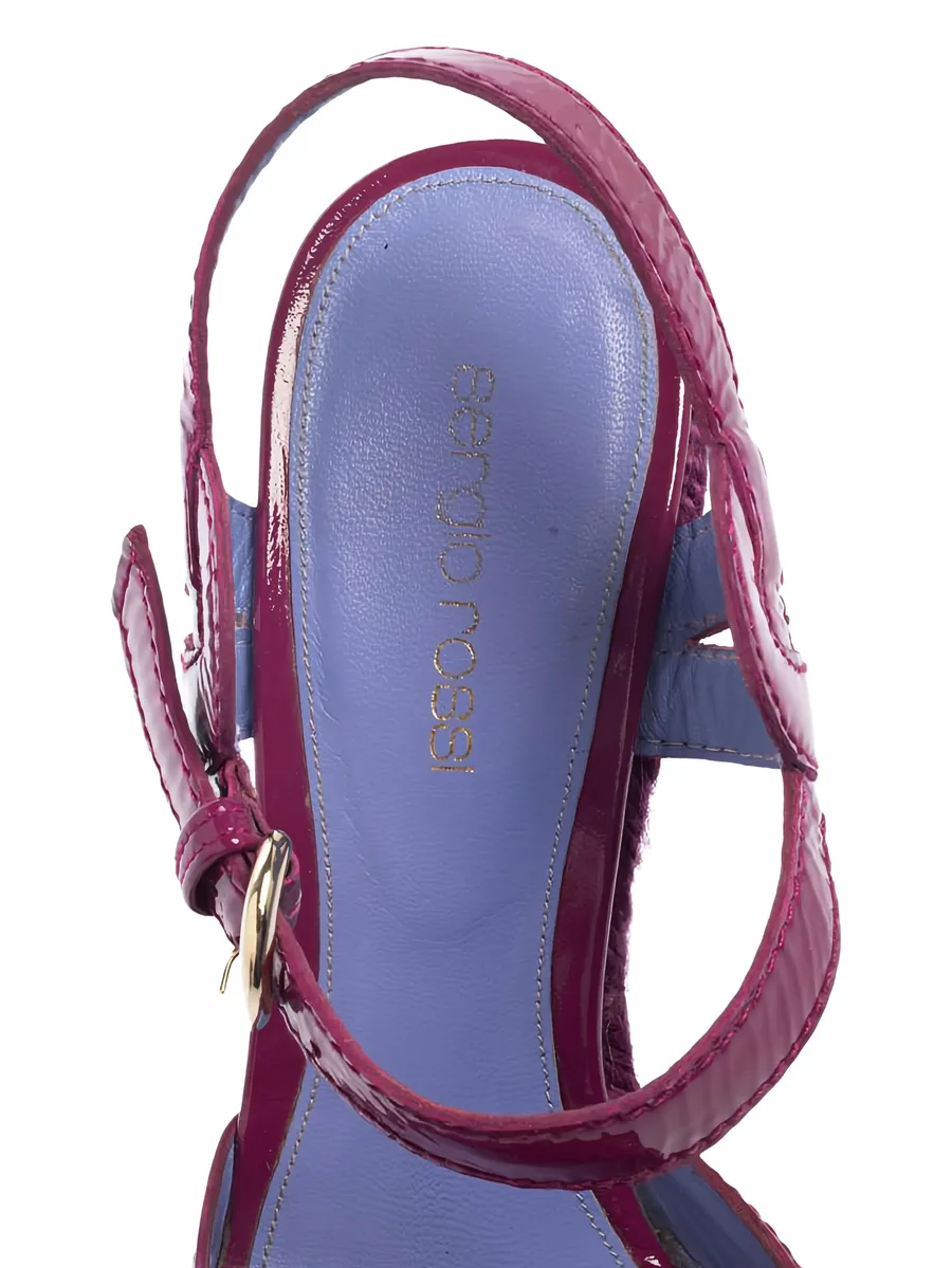 pre-owned 130mm leather platform sandals 11