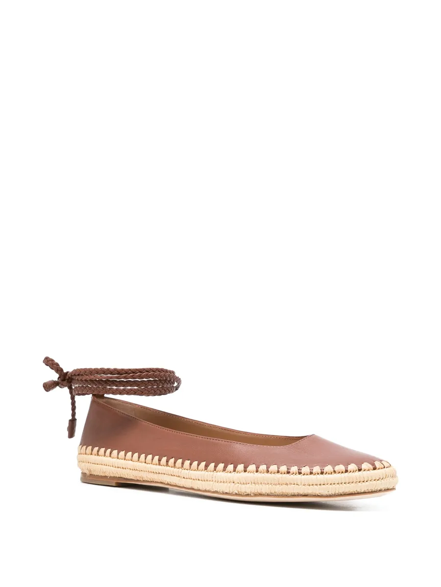 braided-trim leather ballet flats 3