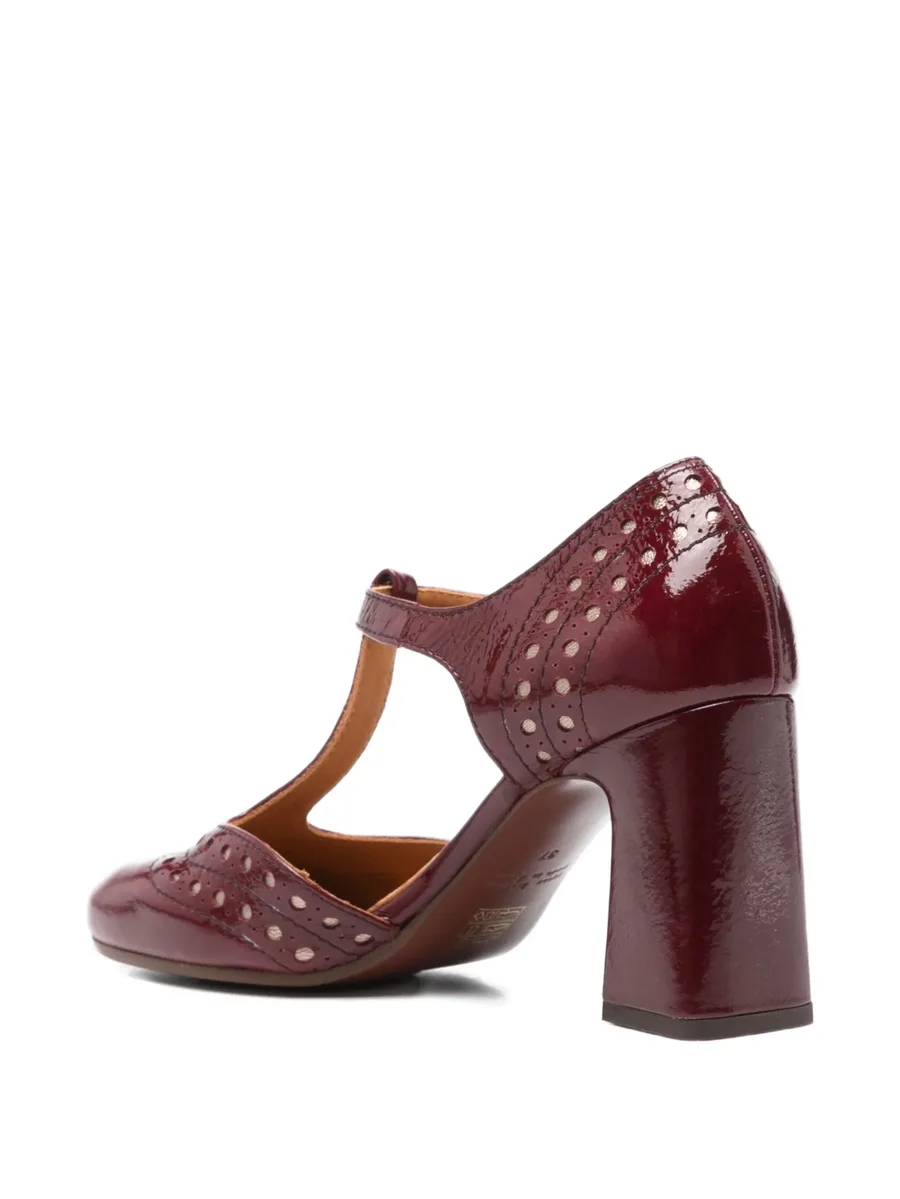 85mm perforated T-bar heeled pumps 6