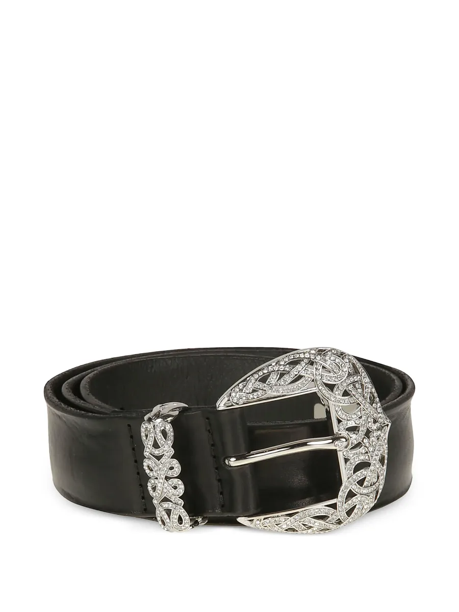 crystal-embellished leather belt 3