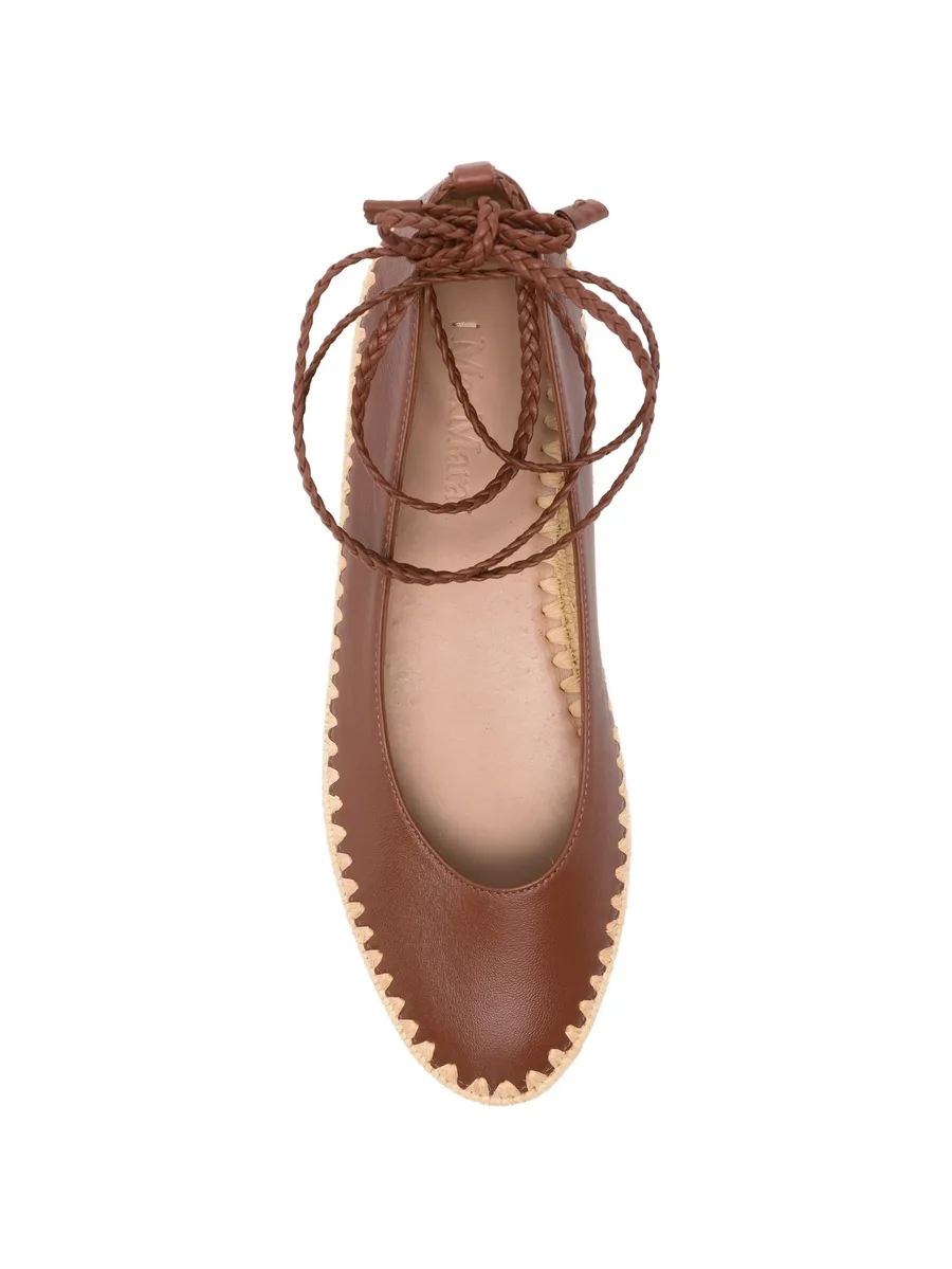 braided-trim leather ballet flats 8