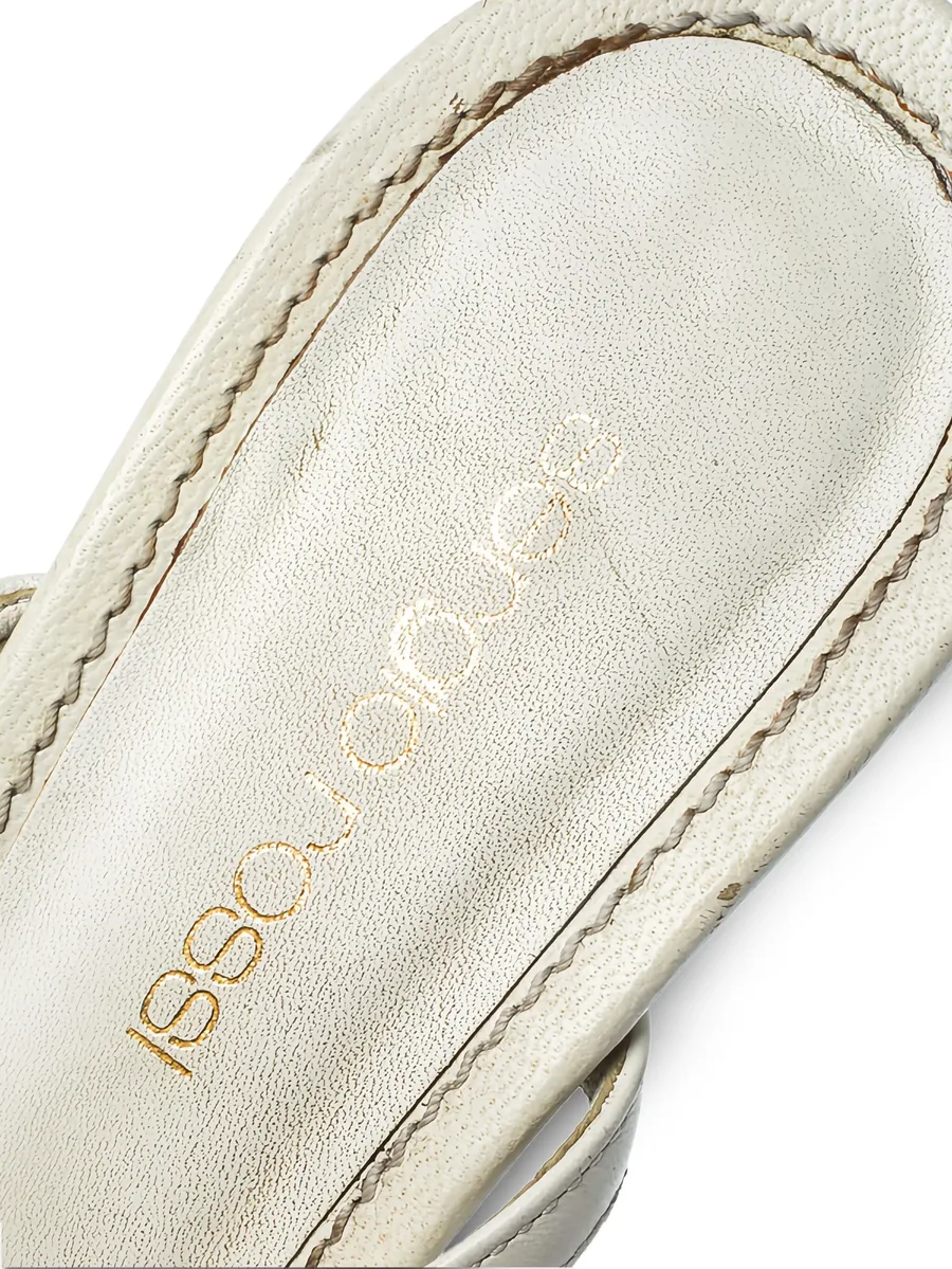 pre-owned 95mm leather sandals 11