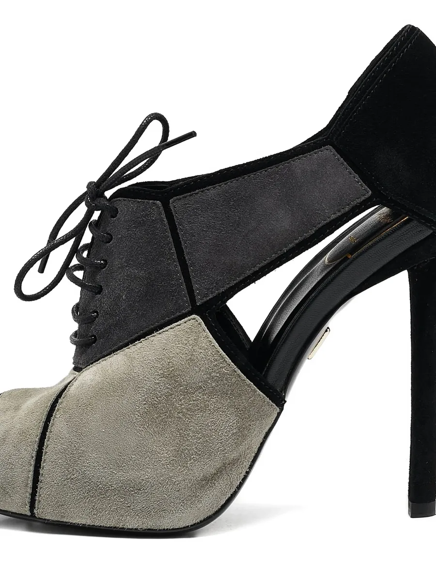 panelled lace-up boots 10