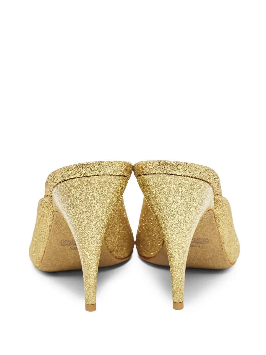 glitter peep-toe mules 7