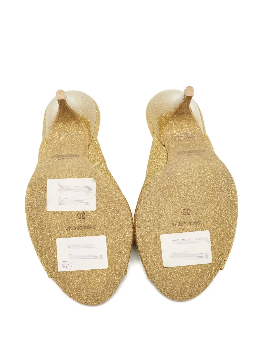glitter peep-toe mules 9