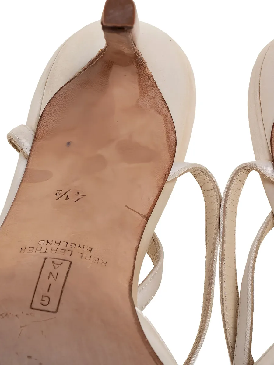 Pre-owned 95mm satin sandals 10