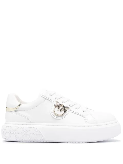 high-soled flatform sneakers with metal logo