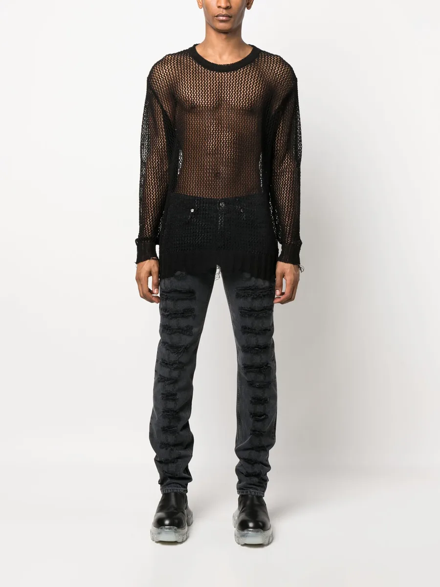 distressed-effect skinny jeans 4