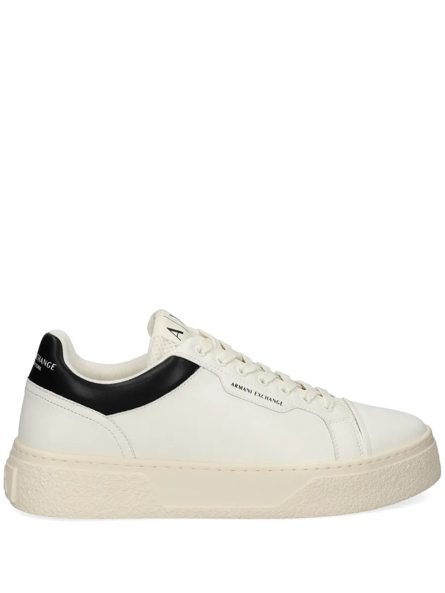 logo-print leather sneakers 1