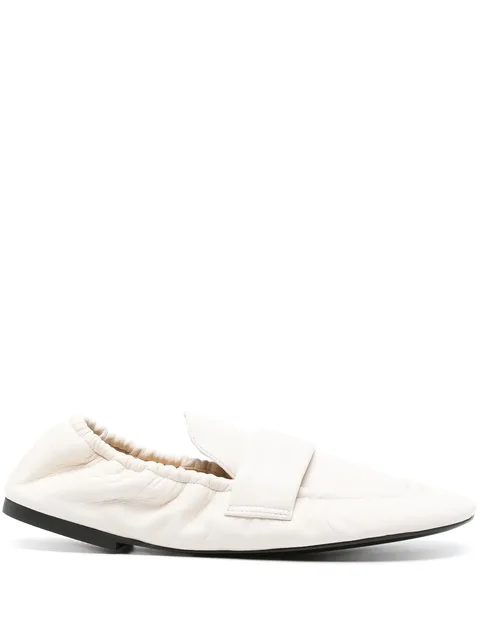 Glove leather flat loafers
