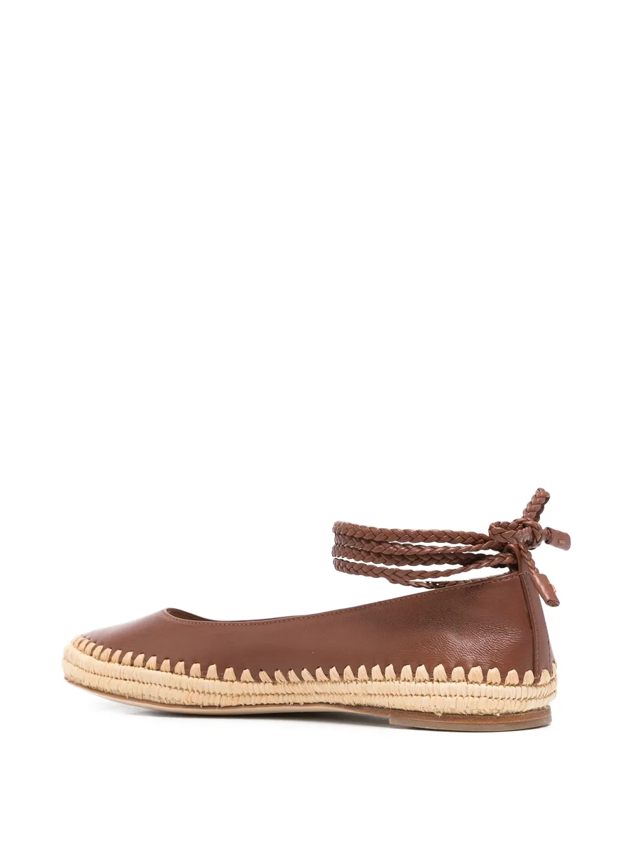 braided-trim leather ballet flats 5