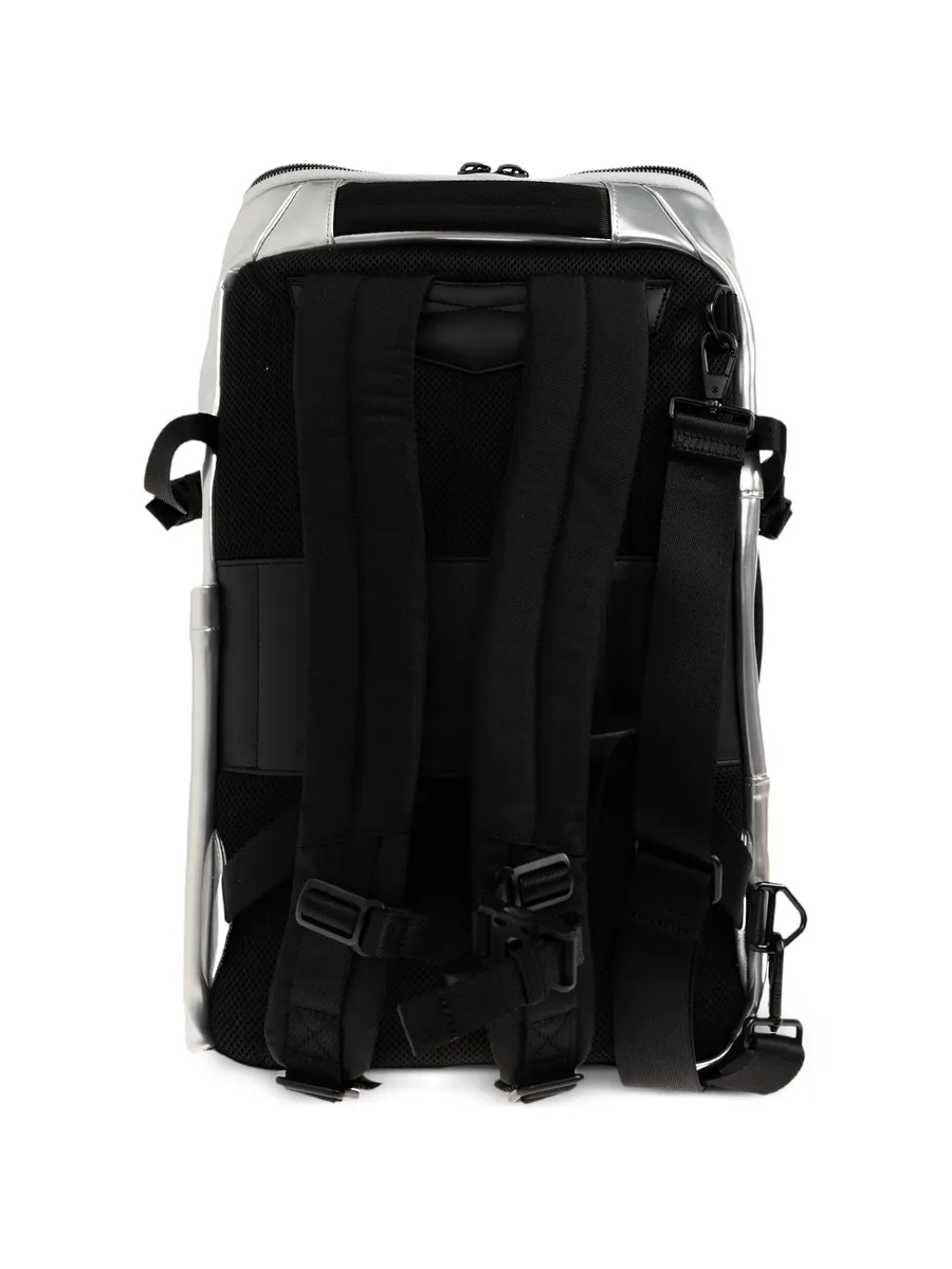 logo-print metallic-effect backpack 4