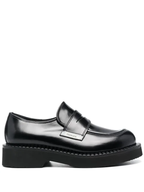 chunky leather lug loafers