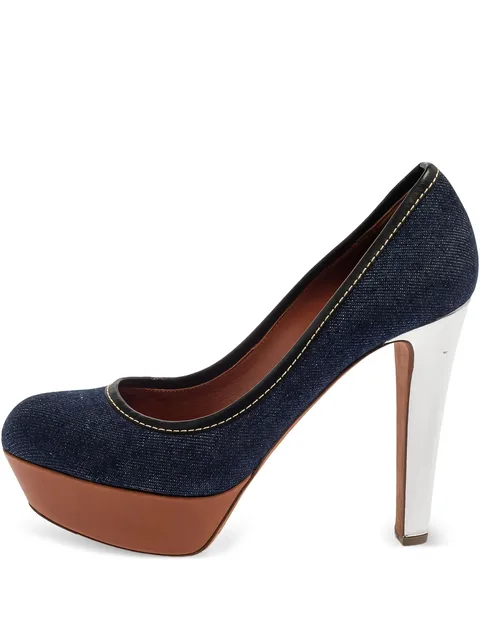 pre-owned 125mm denim pumps