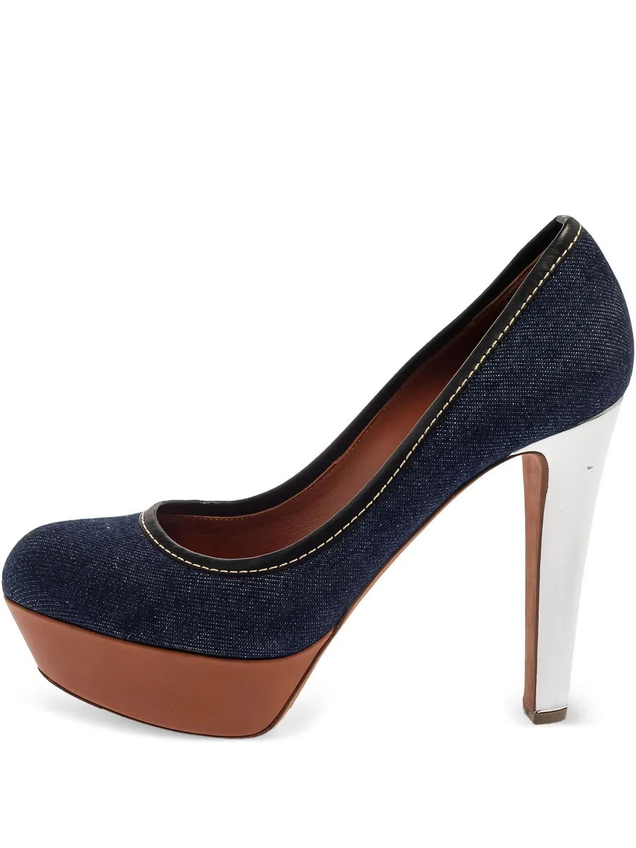 pre-owned 125mm denim pumps 2