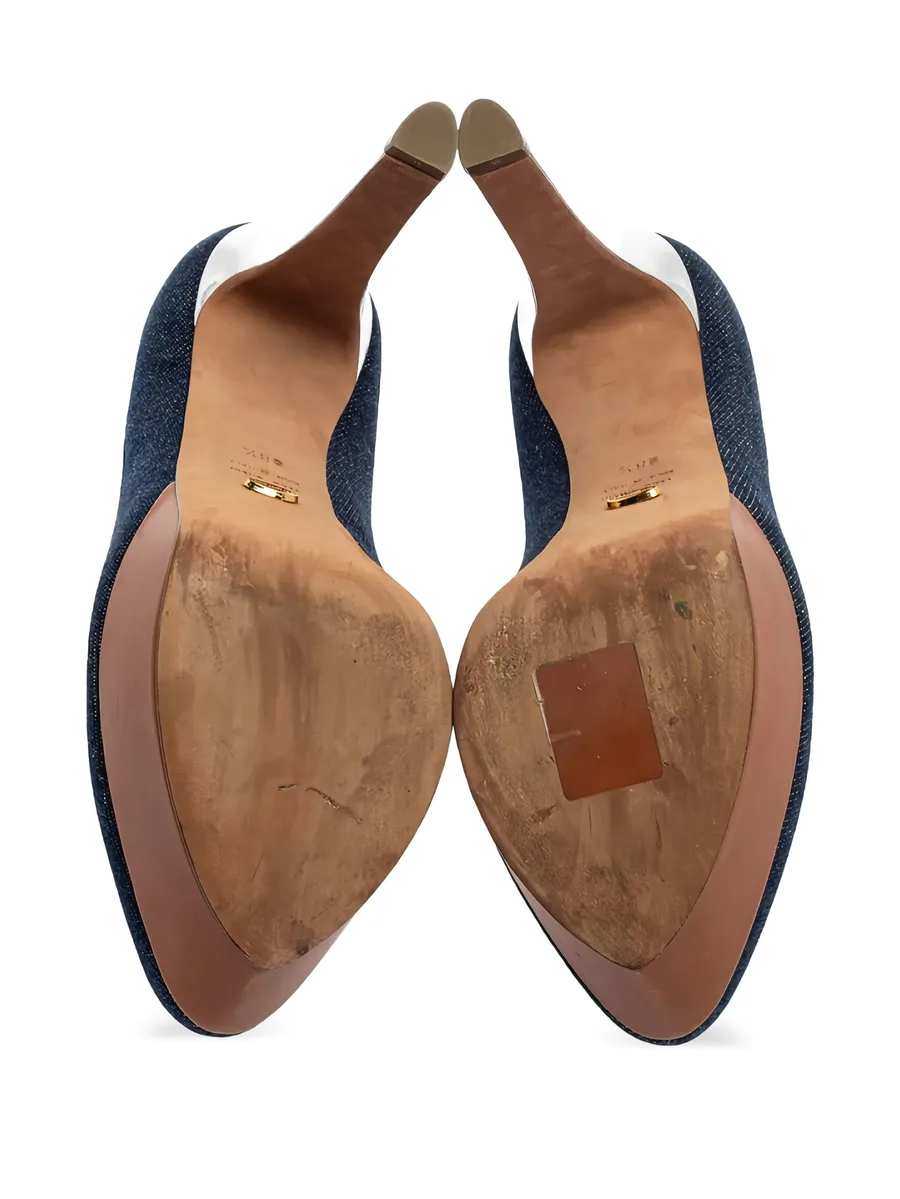 pre-owned 125mm denim pumps 10