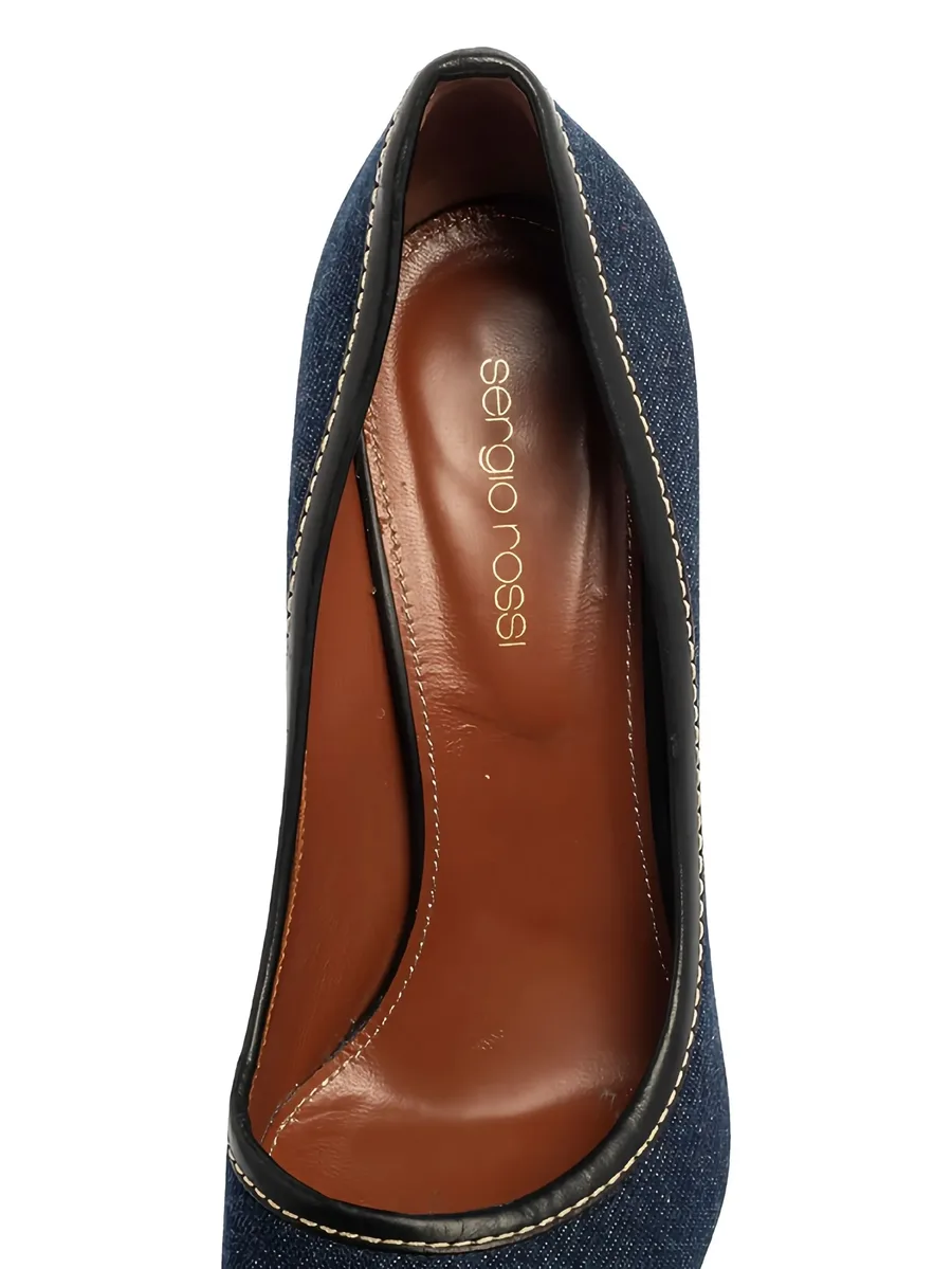 pre-owned 125mm denim pumps 11