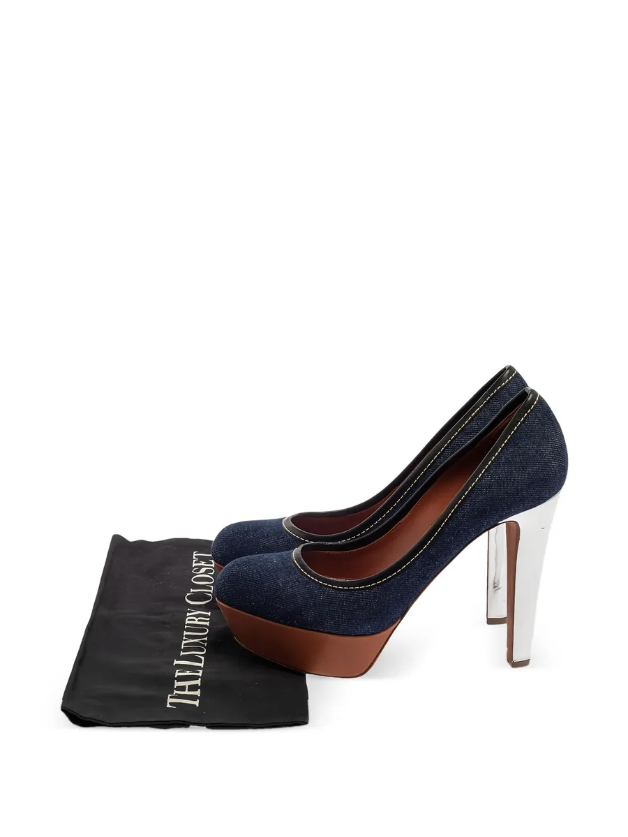 pre-owned 125mm denim pumps 13