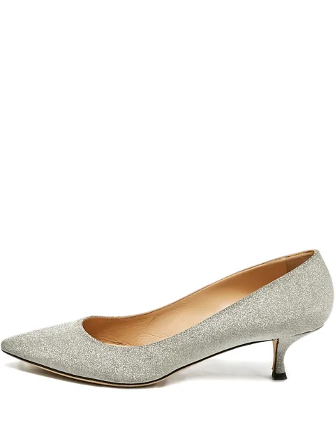 glitter pointed-toe pumps