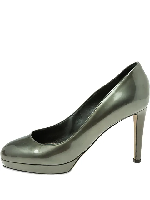 90mm patent leather platform pumps