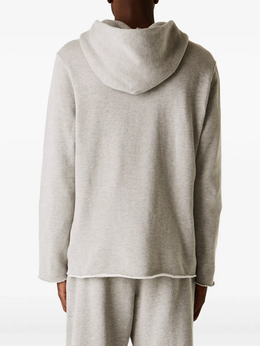 raw-edge front-zip hoodie 5